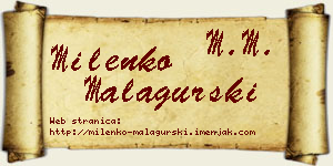 Milenko Malagurski vizit kartica